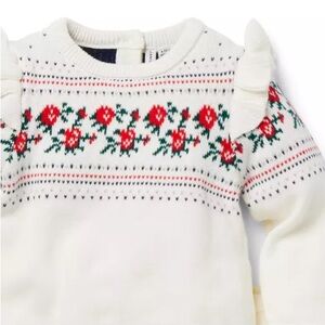Janie Jack Baby Fair Isle Rose Sweater Christmas Valentine’s